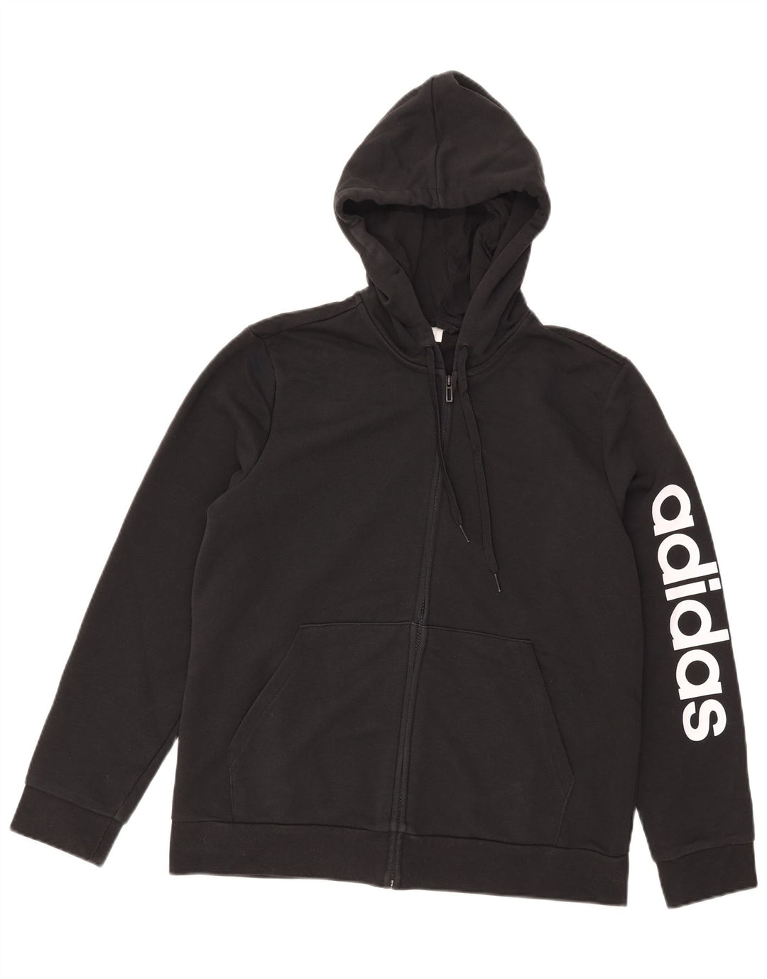 Adidas Herre grafisk hættetrøje med lynlås, stor sort