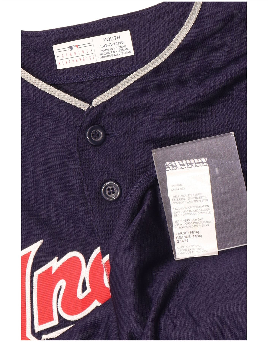 ÆGTE MERCHANDISE Drenge Indianertrøje Top 14-15 år Large Navy Blue