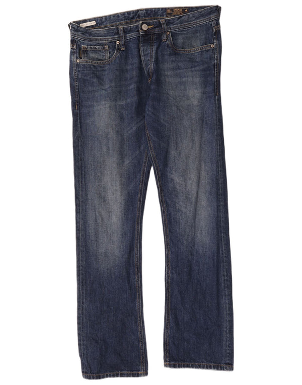 Jack & Jones Herre Clark Regular Fit Straight Jeans W34 L34 Blå Bomuld