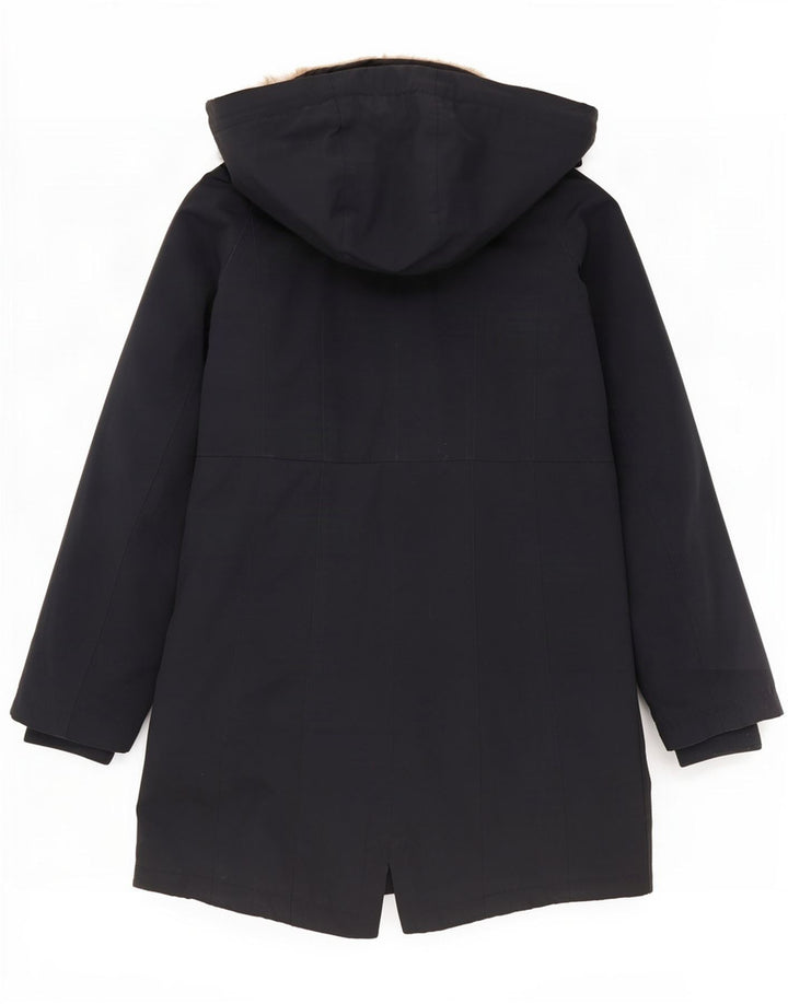 Kangol Dame Hooded Parka Jacket UK 8 Small Navy Blue