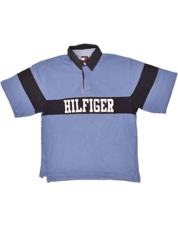 TOMMY HILFIGER Boys Graphic Polo Shirt 11-12 Years Medium  Blue | Vintage Tommy Hilfiger | Thrift | Second-Hand Tommy Hilfiger | Used Clothing | Messina Hembry 
