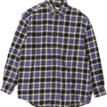 EDDIE BAUER Mens Regular Fit Flannel Shirt Medium Navy Blue Check Cotton Vintage Eddie Bauer and Second-Hand Eddie Bauer from Messina Hembry 