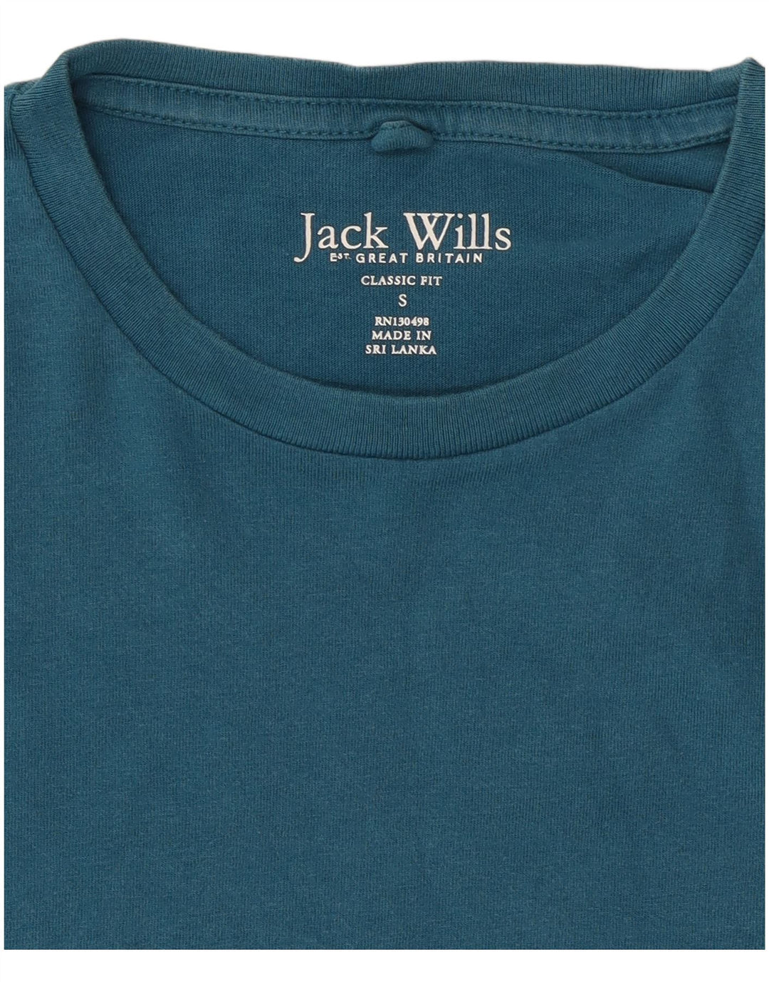 JACK WILLS Herre Classic Fit T-Shirt Top Lille Blå Bomuld