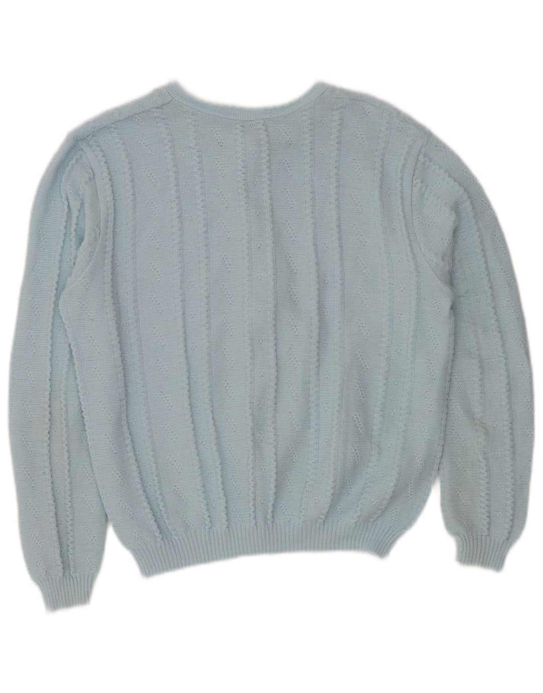 Vintage Dame Crop Cardigan Sweater IT 52/54 2XL Blå Akryl