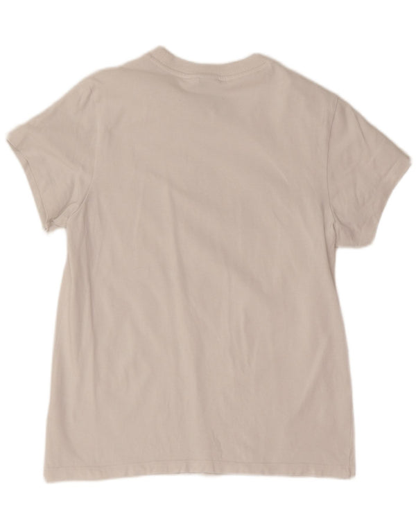 Adidas Dame Grafisk T-Shirt Top UK 8 Small White Bomuld