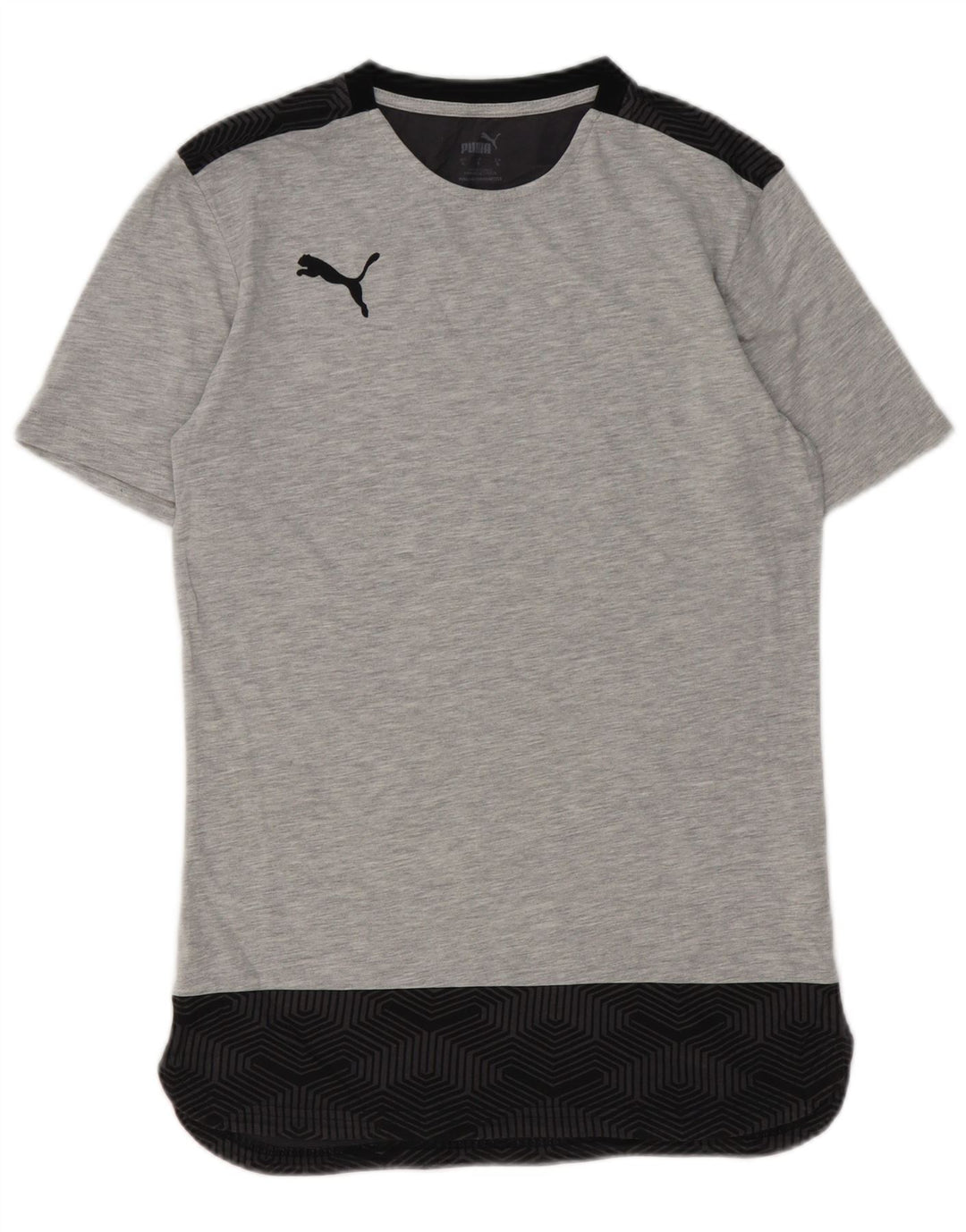 Puma Herre T-Shirt Top Lille Grå Geometrisk Bomuld