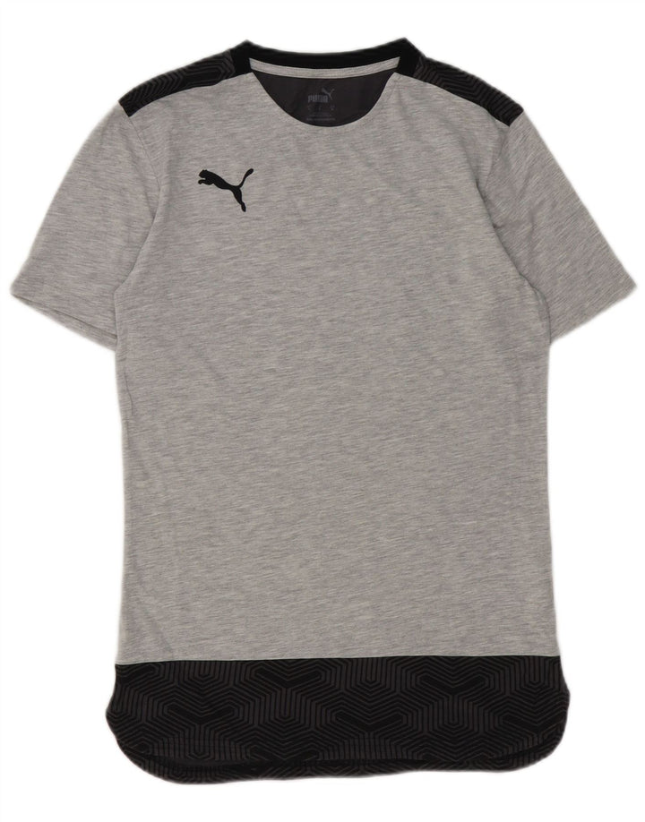 Puma Herre T-Shirt Top Lille Grå Geometrisk Bomuld
