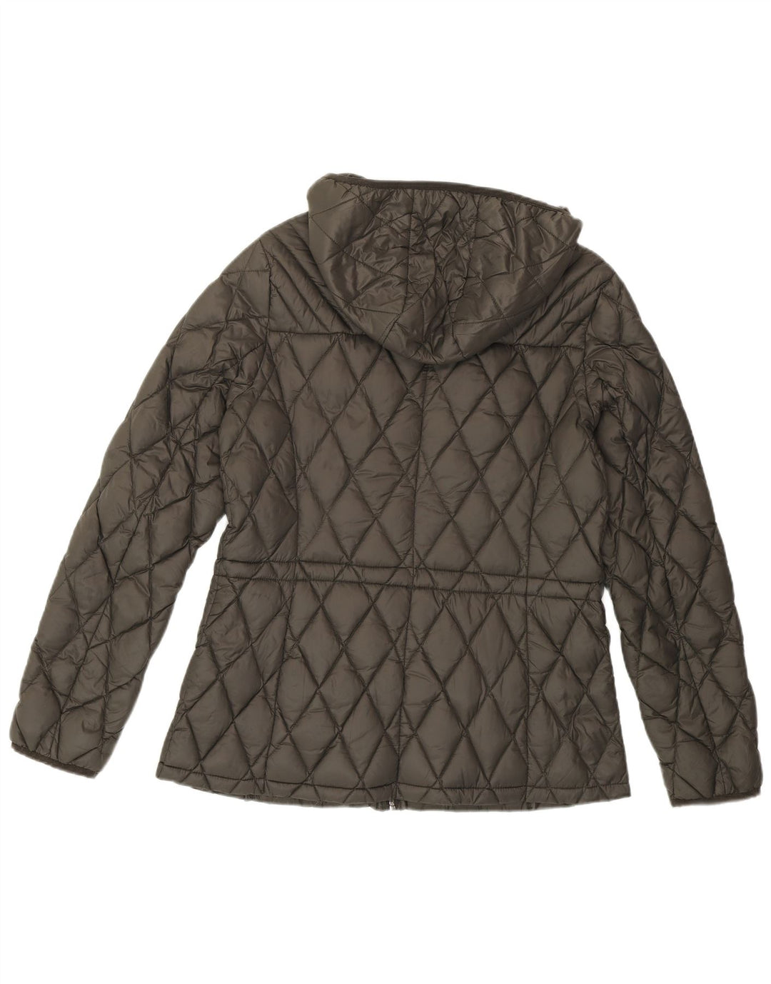 MICHAEL KORS Polstret hættejakke til kvinder UK 14 mellemgrå nylon