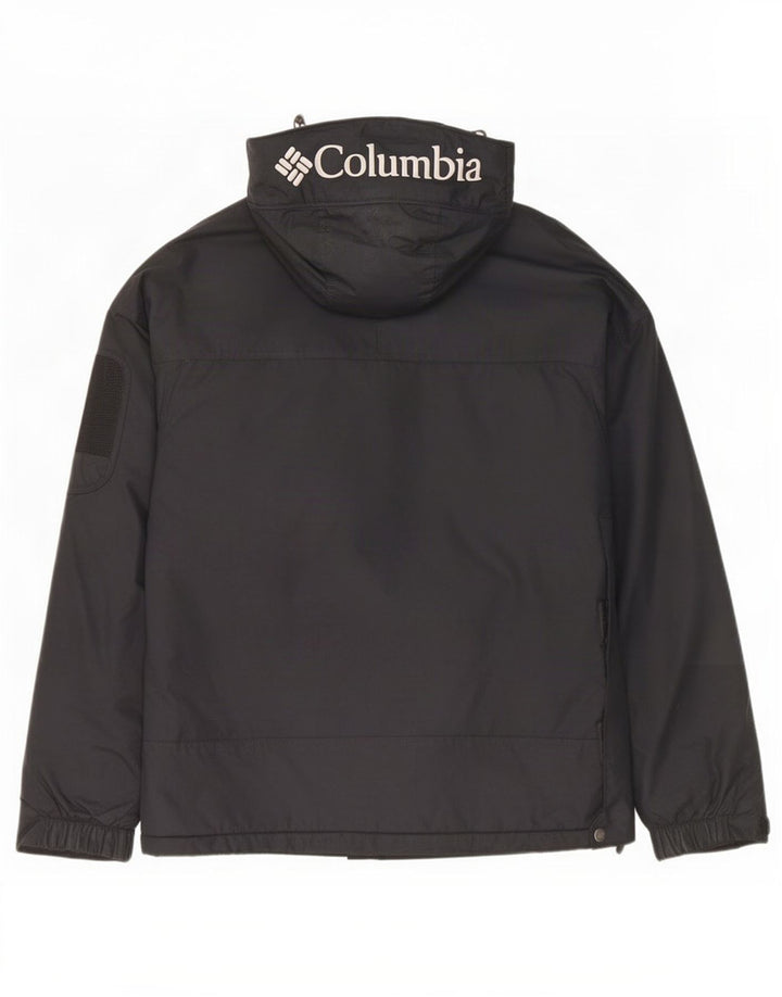 Columbia Herre Grafisk Hætte Anorak Jakke UK 38 Medium Sort Nylon