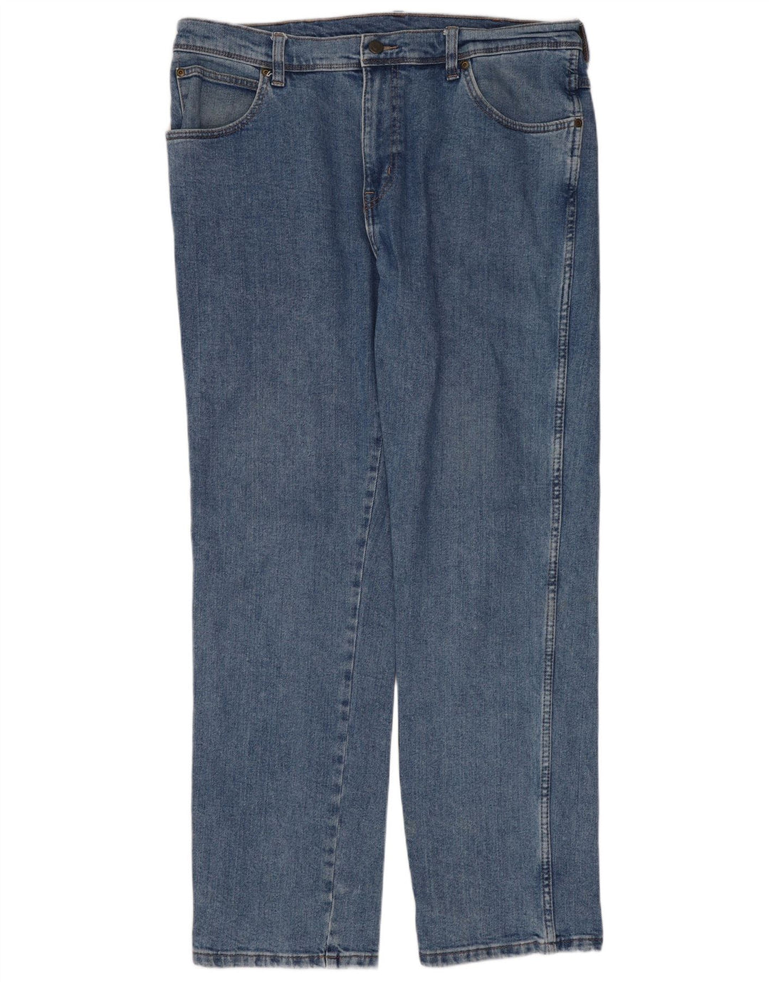 Wrangler Herre Regular Fit Straight Jeans W36 L32 Blå Bomuld