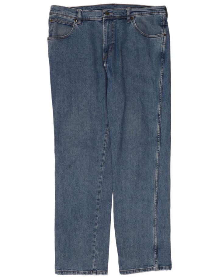 Wrangler Herre Regular Fit Straight Jeans W36 L32 Blå Bomuld