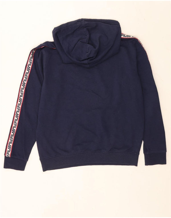 Fila Herre grafisk hættetrøje Jumper Medium Marineblå Colourblock Bomuld