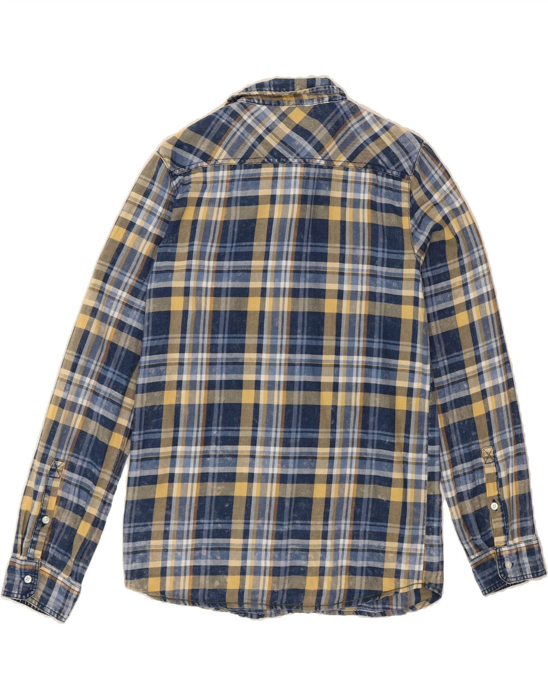 GUESS Boys Flannel Shirt 15-16 Years Blue Check Cotton Vintage Guess and Second-Hand Guess from Messina Hembry 