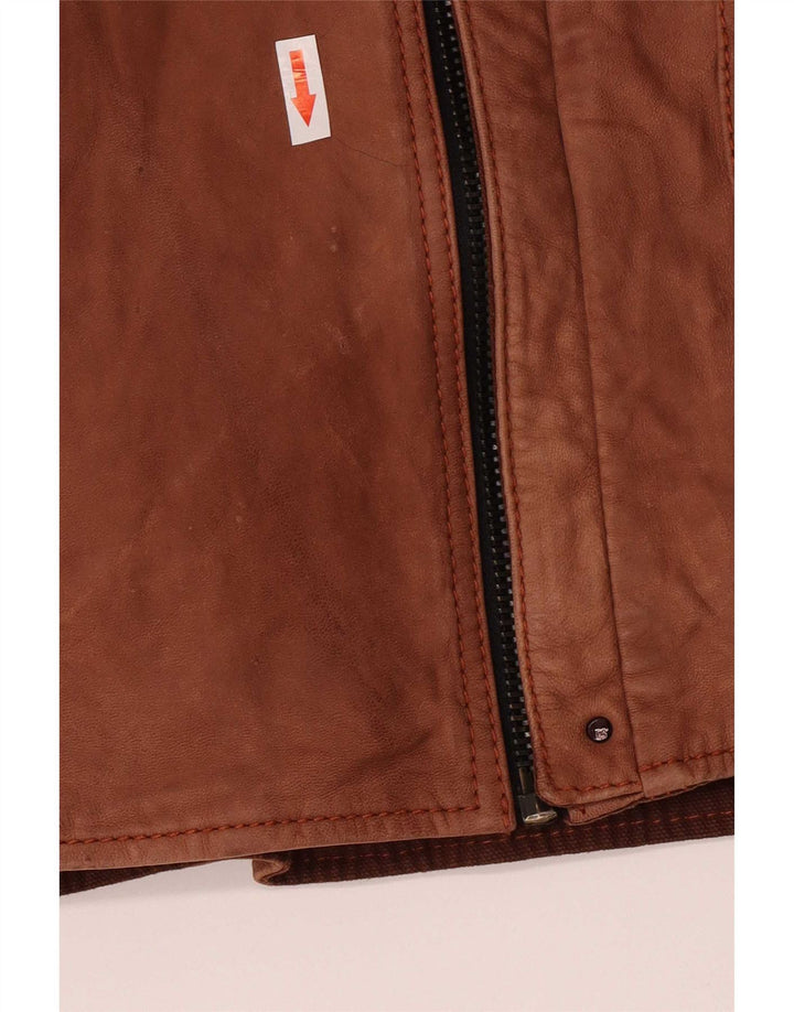 G-Star Herre Ruskind Biker Jacket UK 40 Stor Brun Læder