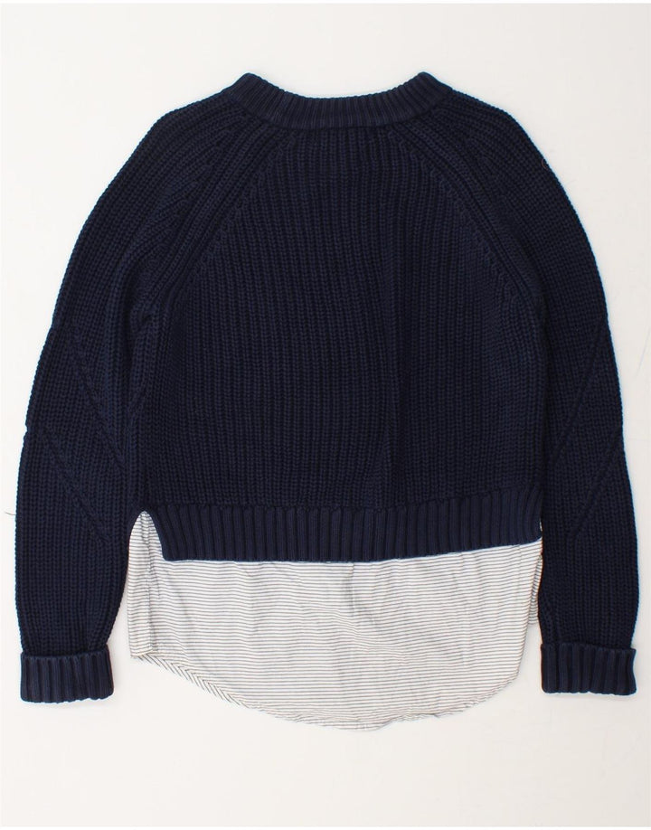 MARKS & SPENCER Womens Crew Neck Jumper Sweater UK 10 Small Navy Blue Vintage Marks & Spencer and Second-Hand Marks & Spencer from Messina Hembry 