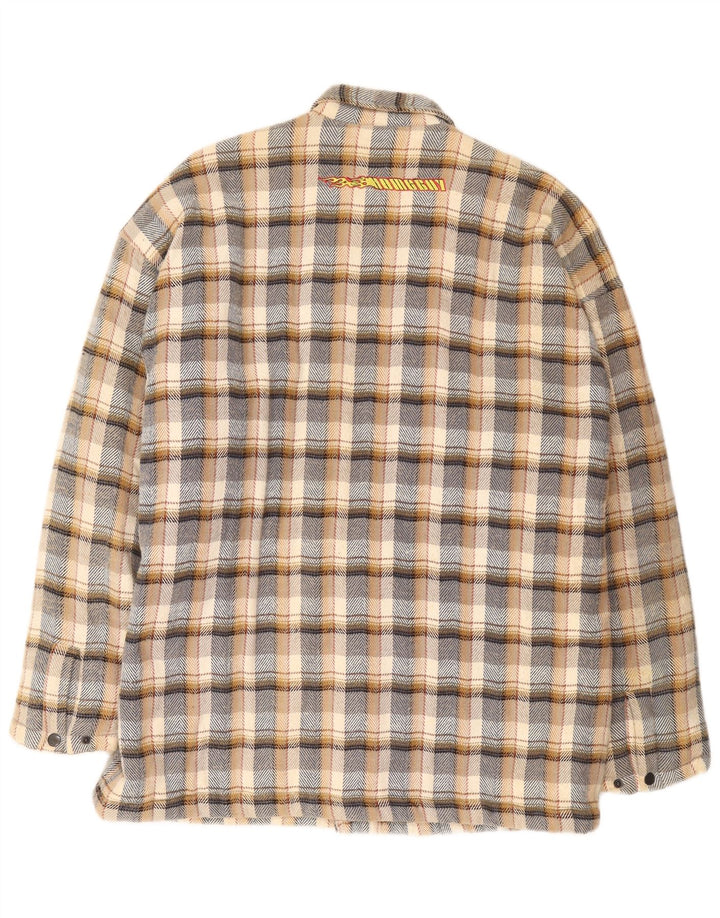 Home Boy Herre grafisk bomberjakke UK 42 XL Flerfarvet ternet bomuld