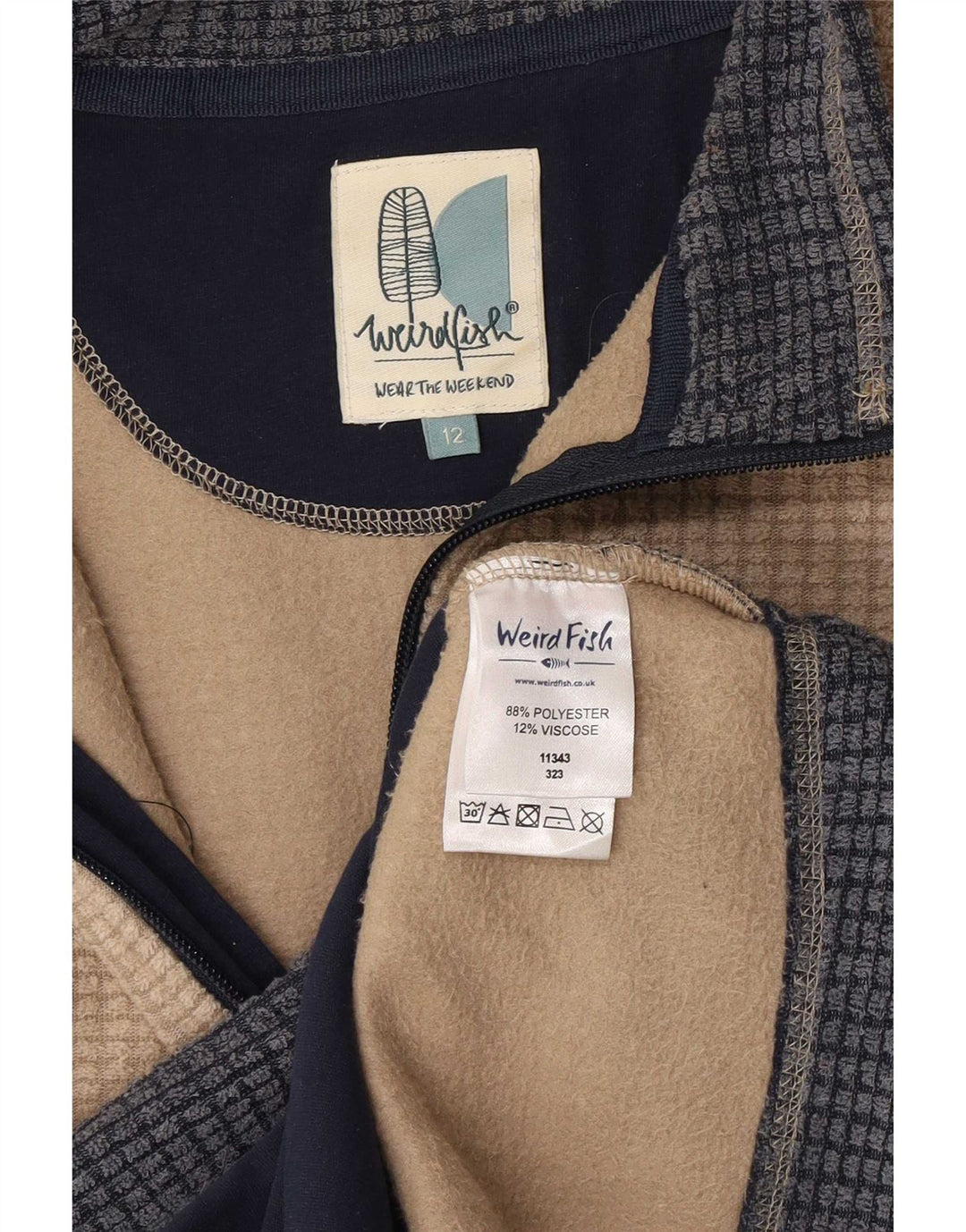 Weird Fish Dame Fleecejakke UK 12 Medium Beige Polyester