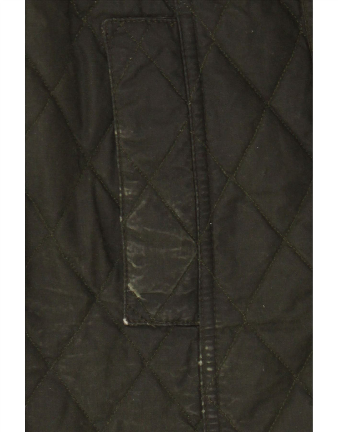 Barbour Dame Vokset Bomuld Quiltet Jakke UK 8 Lille Khaki Bomuld