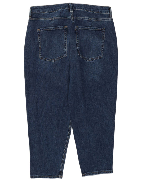 Marks & Spencer Dame Mom Cropped Jeans UK 16 Large W36 L25 Blue Bomuld