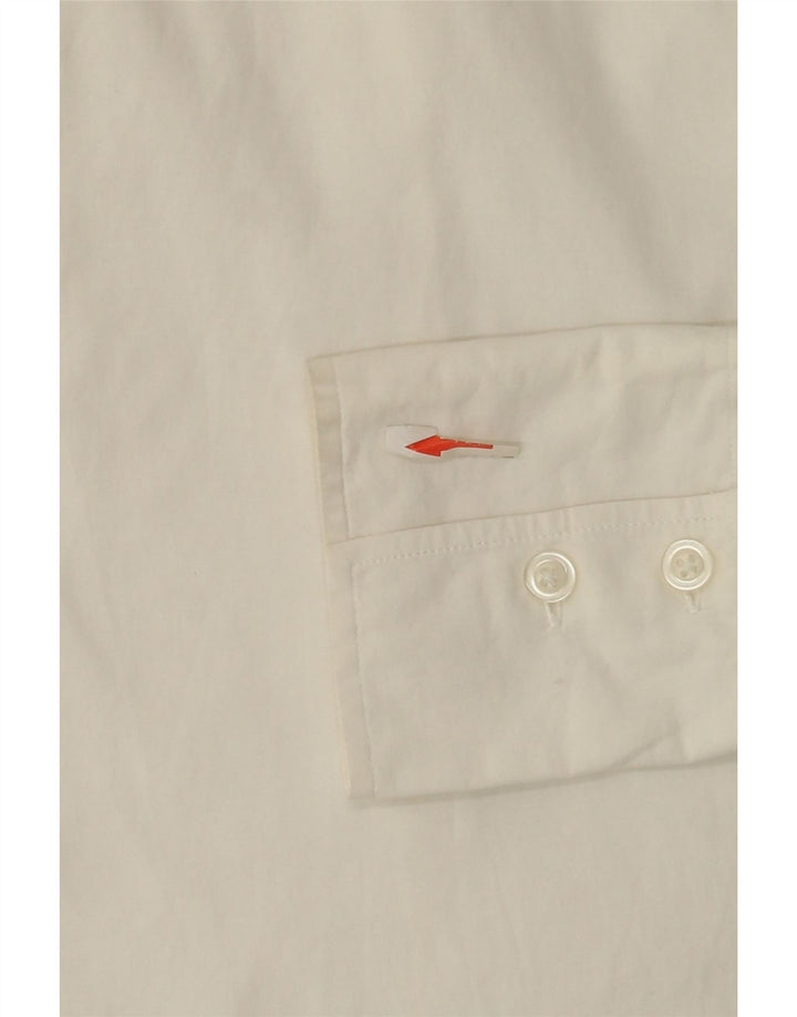 Benetton Dame Pullover Shirt UK 10 Small White Bomuld
