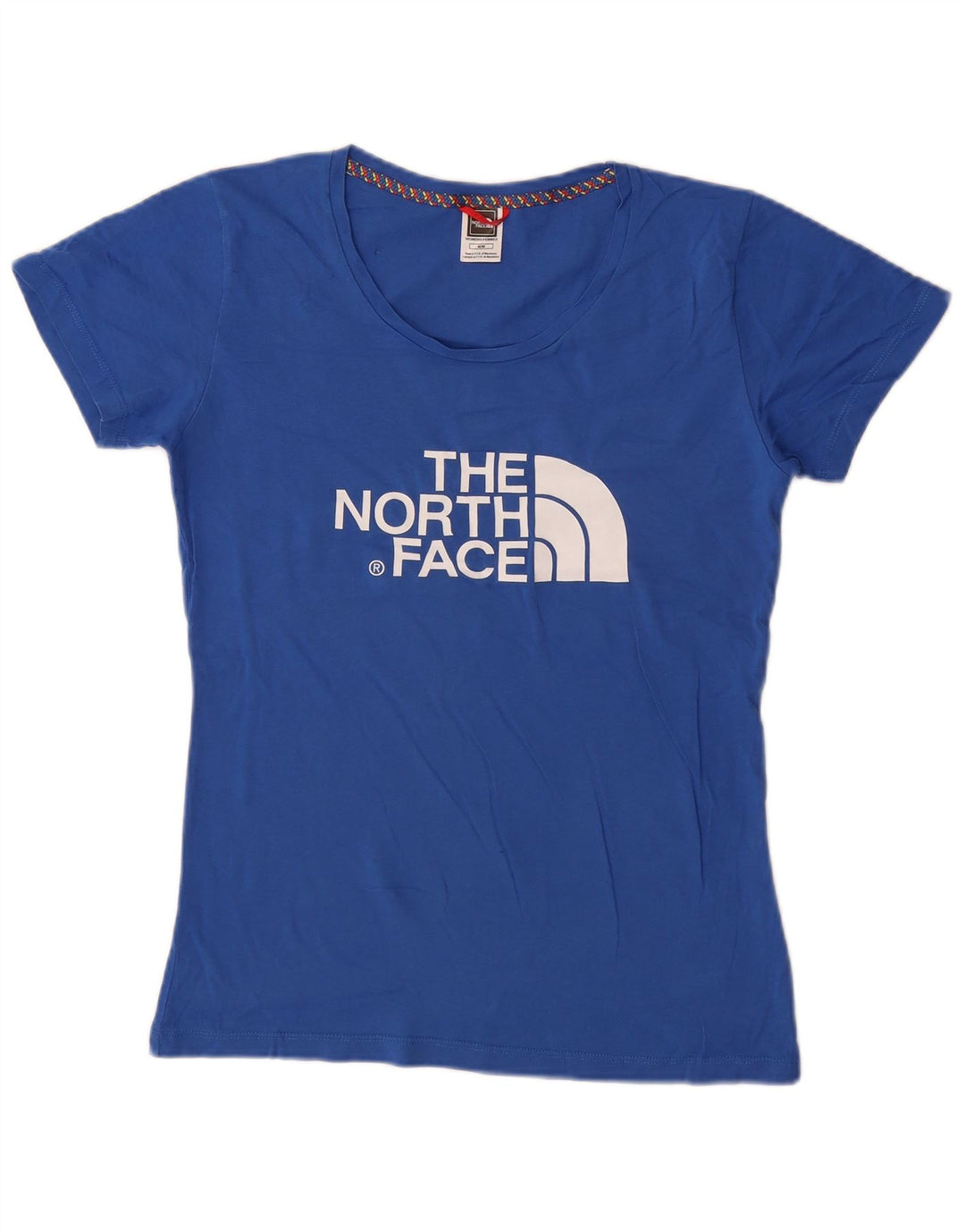 The North Face Kvinders Grafisk T-Shirt Top UK 14 Medium Blue