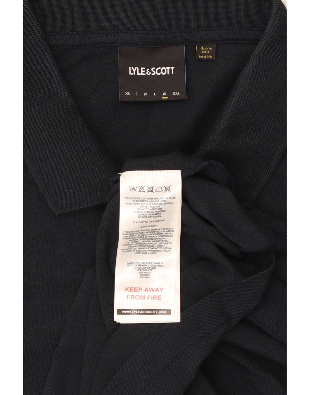 Lyle & Scott herre poloshirt XL marineblå bomuld