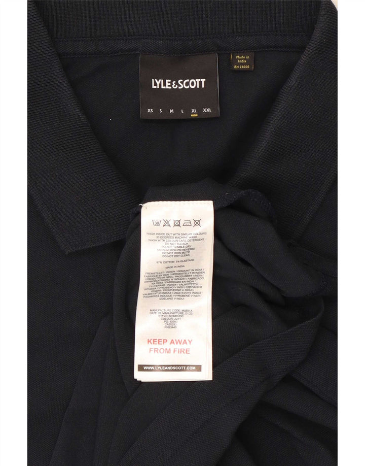Lyle & Scott herre poloshirt XL marineblå bomuld