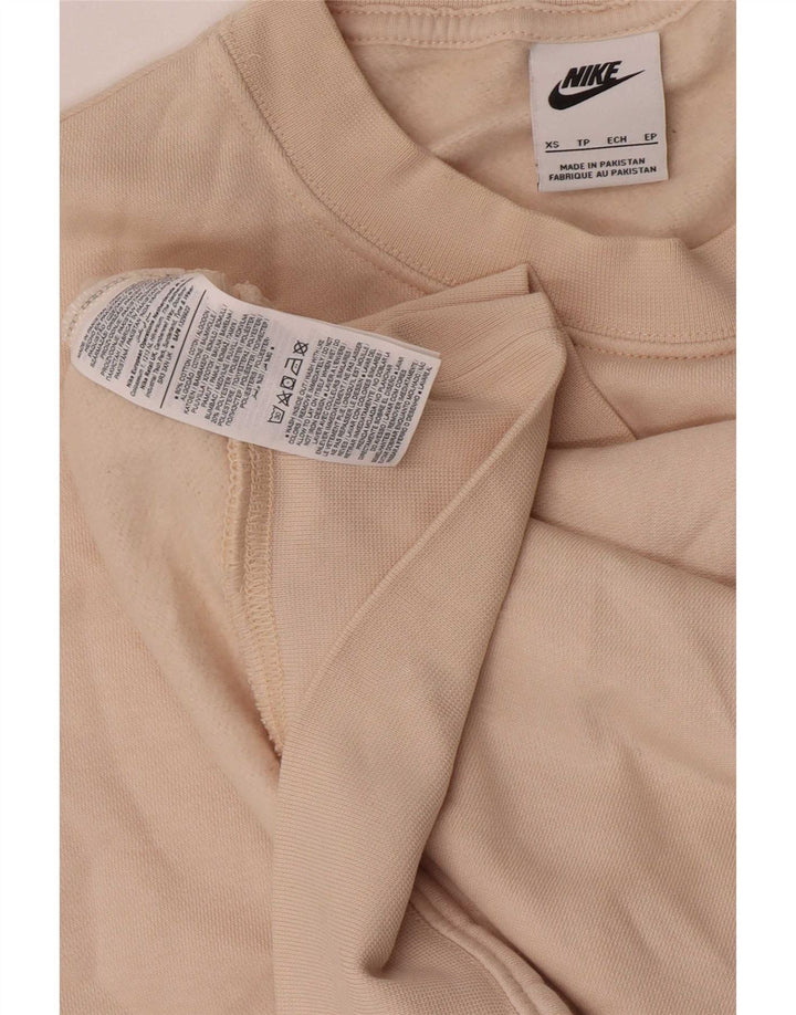 Nike Dame Oversized Sweatshirt Jumper UK 6 XS Beige Bomuld