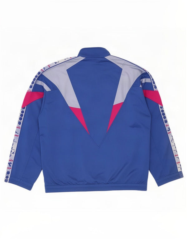 Diadora Herre grafisk træningsdragt Topjakke UK 46 XL Blå Colourblock