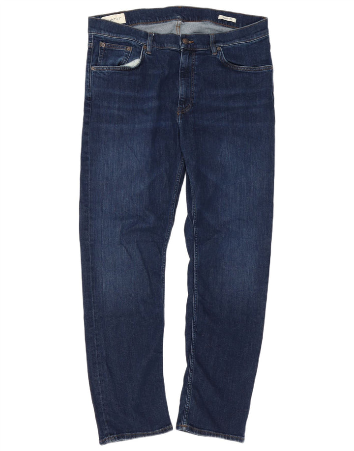 Gant Herre Regular Fit Straight Jeans W38 L32 Blå Bomuld