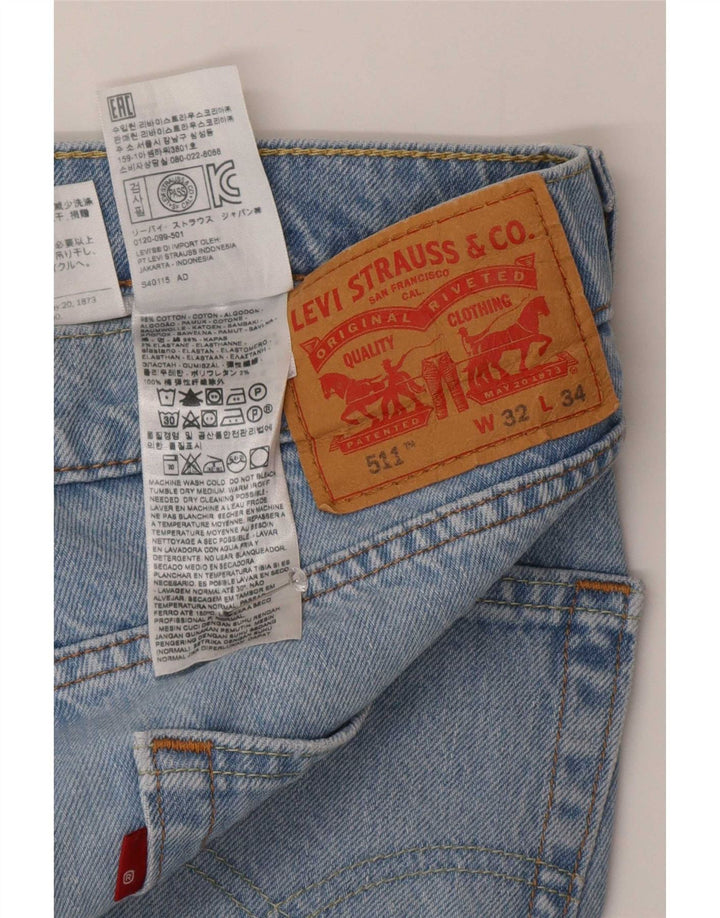 Levi's Herre 511 Slim Jeans W32 L34 Blå Bomuld
