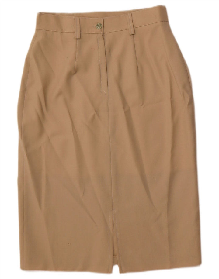 VINTAGE Pencil Nederdel til kvinder IT 44 Medium W28 Brun Uld