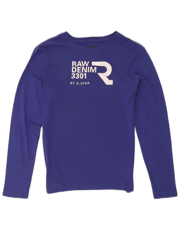 G-Star Boys 3301 grafisk top langærmet 13-14 år medium marineblå