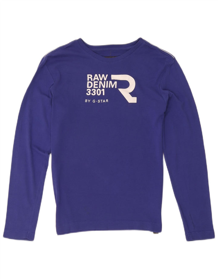 G-Star Boys 3301 grafisk top langærmet 13-14 år medium marineblå