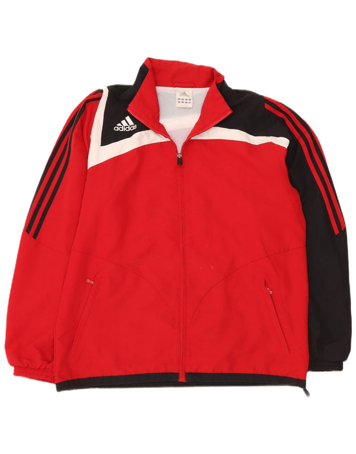 Adidas Træningsdragt til mænd Top jakke UK 42/44 Large Red Colourblock Polyester