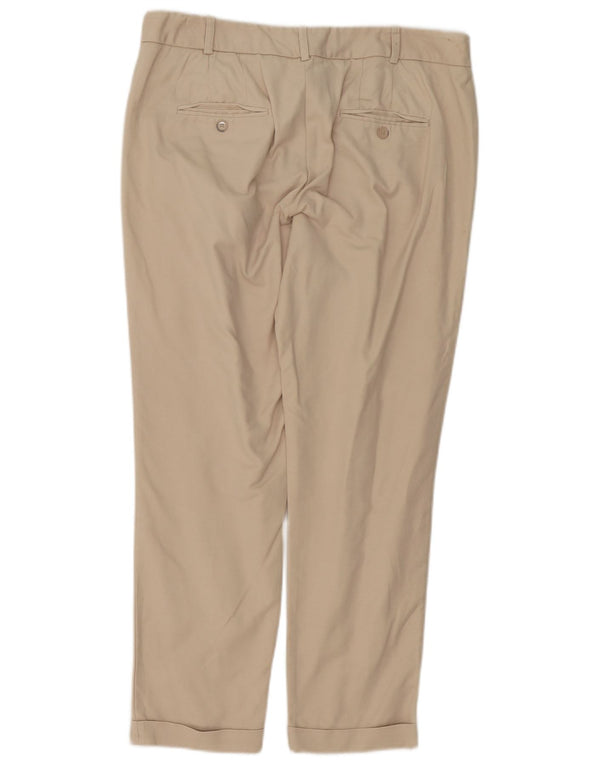 Zara Dame Slim Chino Bukser EU 42 Large W32 L27 Beige Bomuld