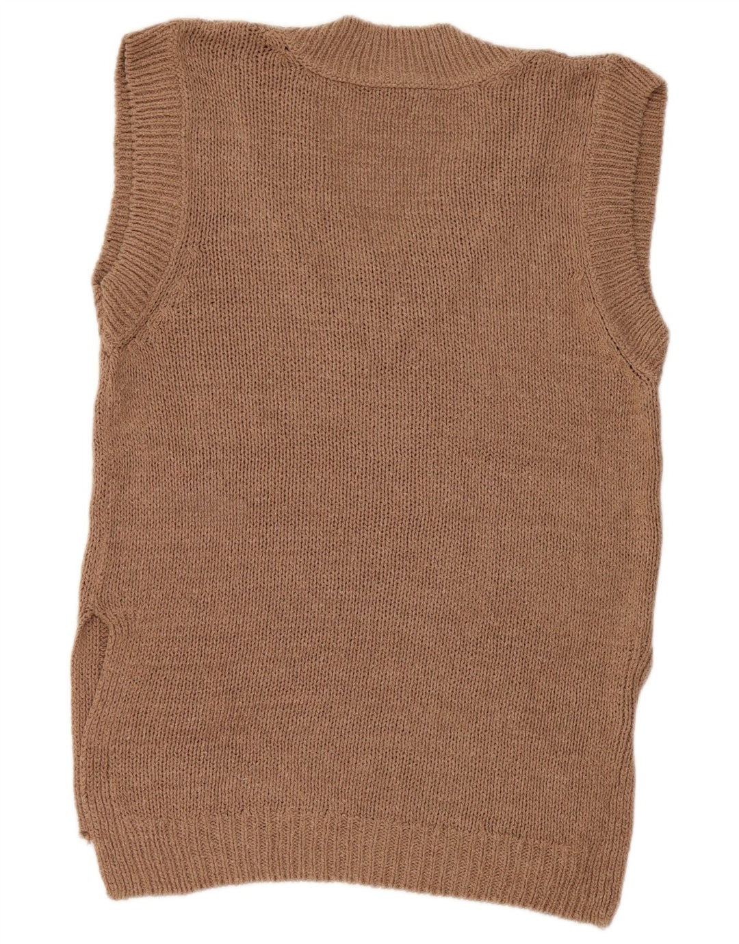 Zara Dame Oversized Vest Tank Top UK 10 Lille Brun Akryl