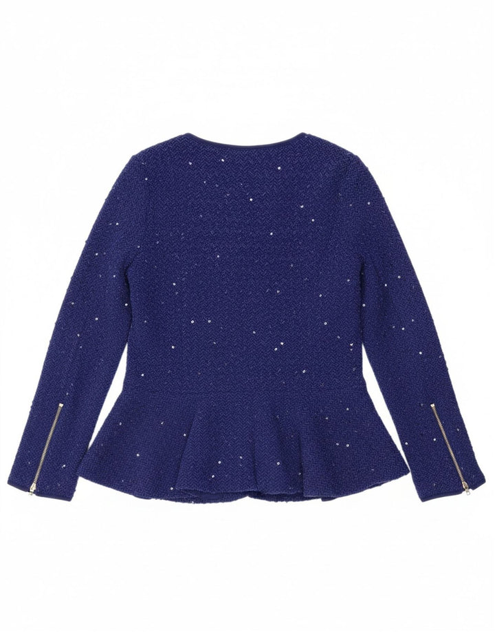 JANE NORMAN Womens Cardigan Top UK 16 Large Blue Polyester