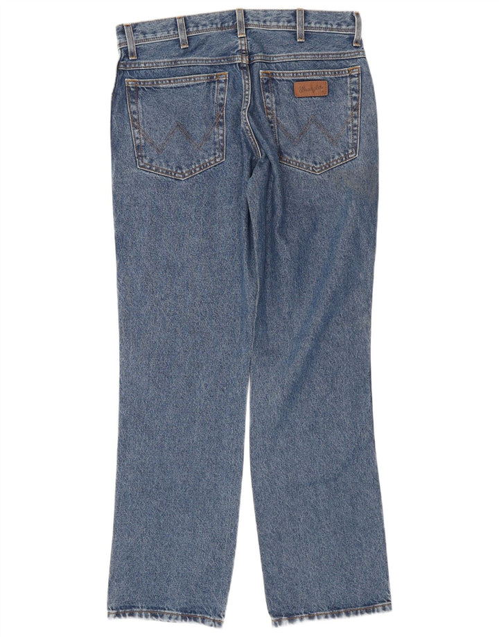 Wrangler Herre Regular Fit Straight Jeans W34 L32 Blå Bomuld