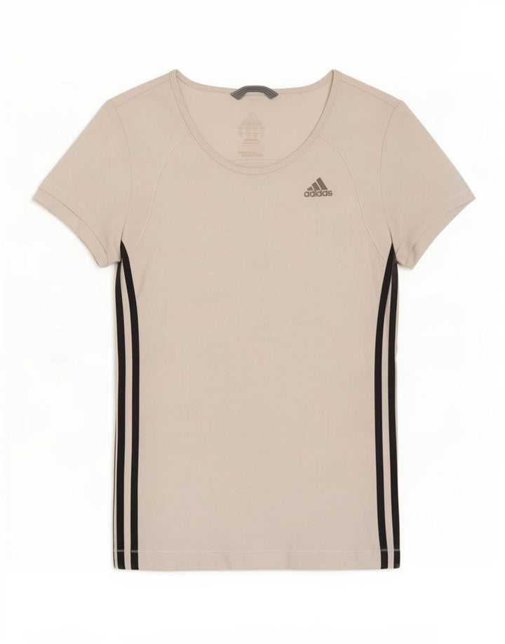 Adidas Dame Climalite T-Shirt Top UK 12 Medium White Polyester