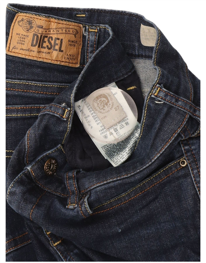 Diesel Dame Straight Jeans W27 L32 Marineblå Bomuld