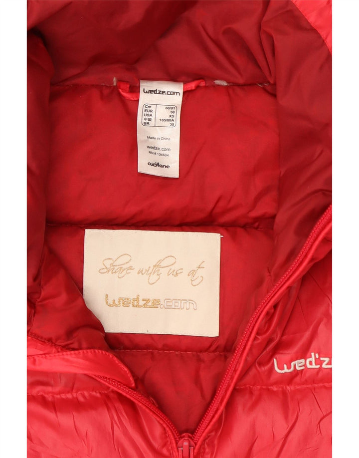 Wedze Herre polstret jakke UK 34 XS Rød Colourblock Polyester