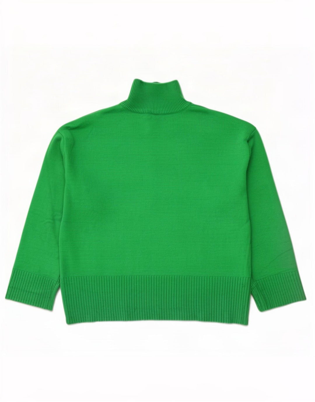 Zara Dame Zip Neck Jumper Sweater UK 16 Large Green