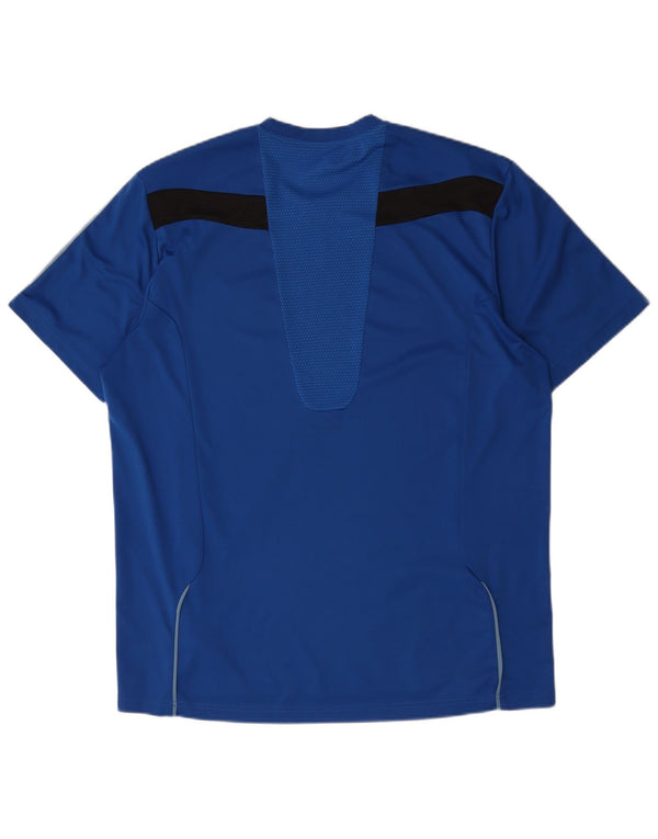 Adidas Herre T-Shirt Top XL Blå Colourblock Polyester