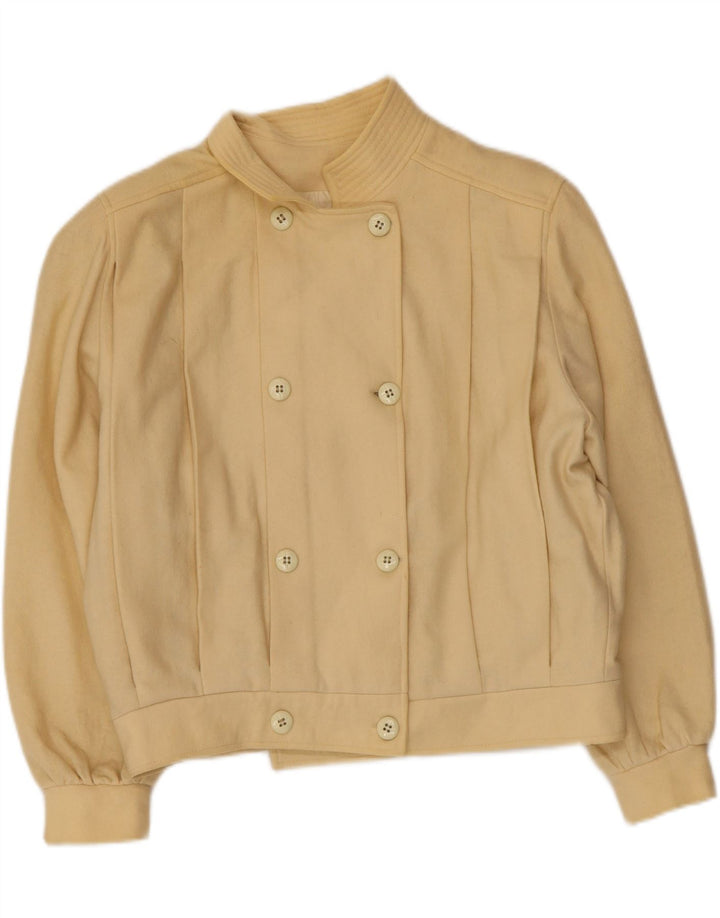 Vintage dame bomberjakke UK 14 Medium Beige Uld