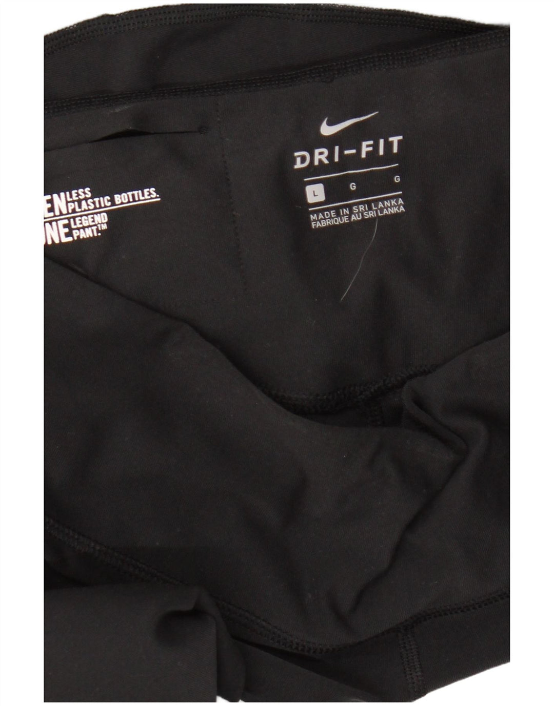 Nike Dame Dri Fit Leggings UK 14 Large Black Colourblock