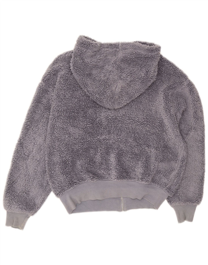 Topshop Dame Hætte Oversized Fleecejakke UK 6 XS Grå Polyester