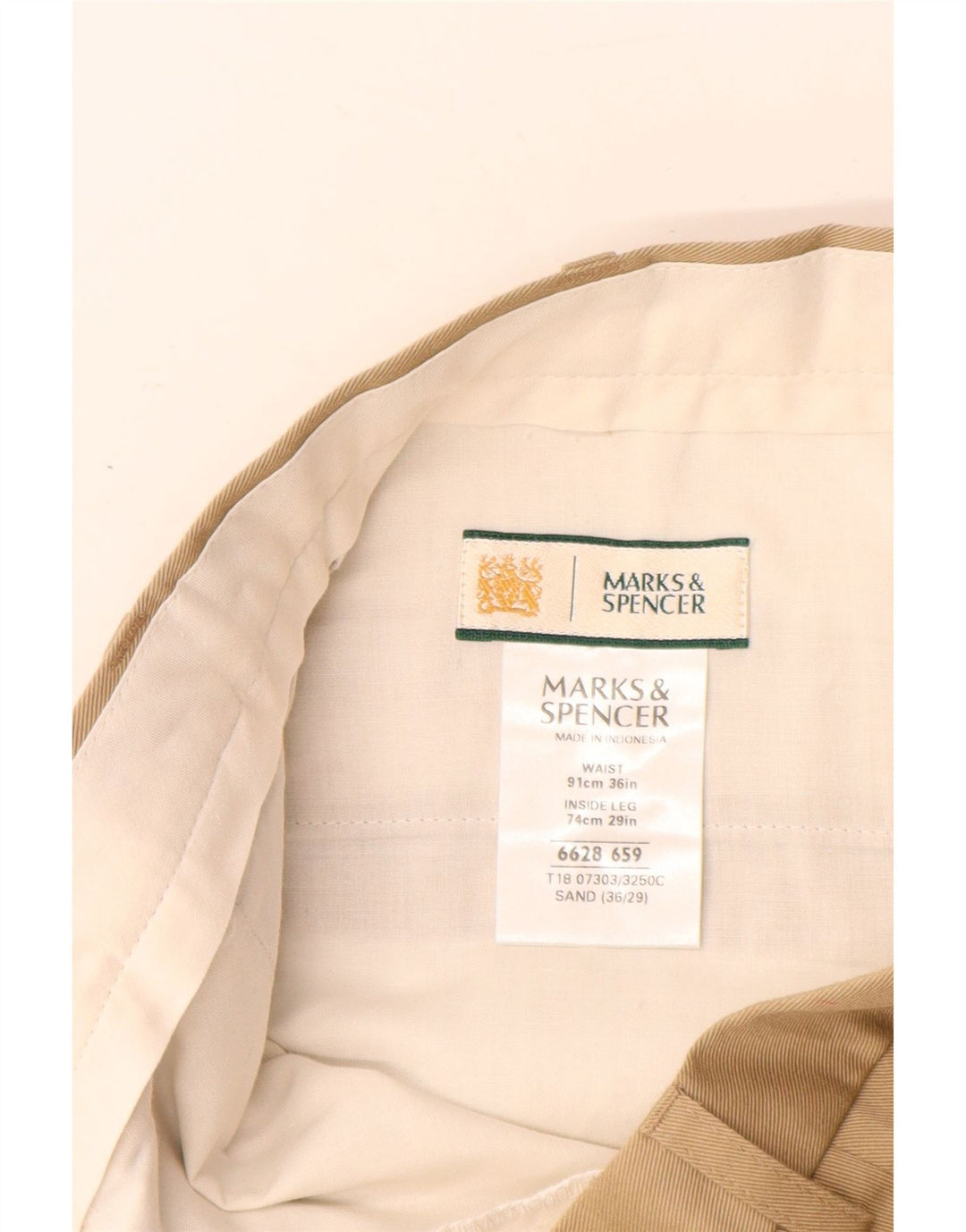 MARKS & SPENCER Herre Pegged Suit Bukser W36 L29 Beige Polyester