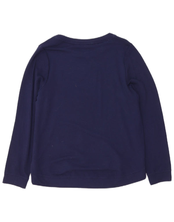 Oasis Dame Grafisk Sweatshirt Jumper UK 14 Medium Navy Blue Viscose