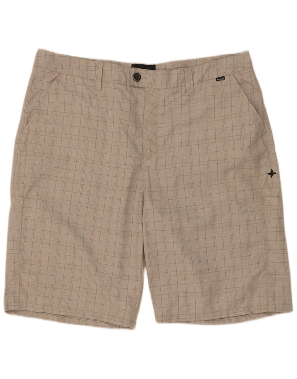 Hurley Herre Cargo Shorts W38 XL Grå ternet polyester